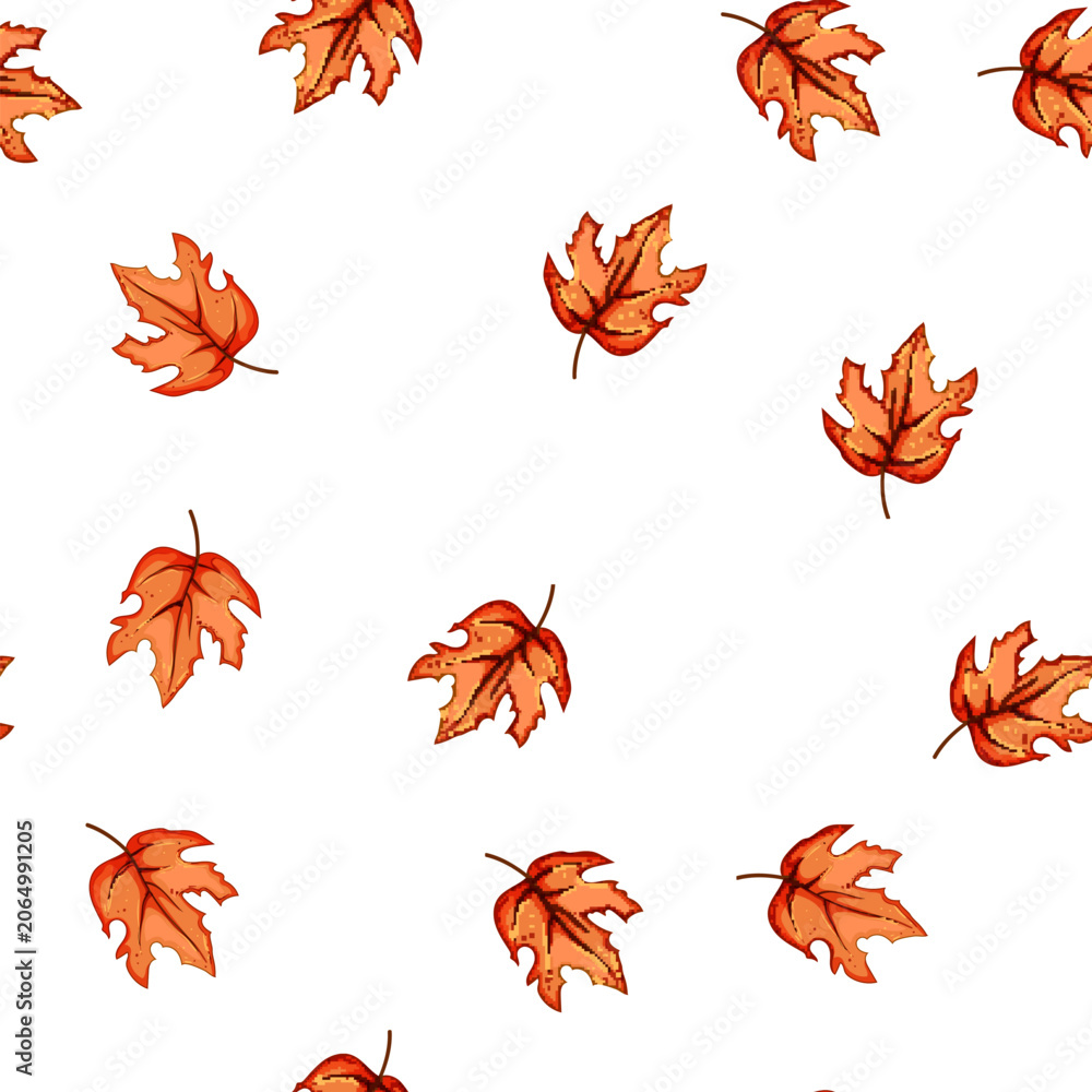 Fototapeta premium pattern autumn maple leaf cartoon. flag symbol, yellow tree, foliage color autumn maple leaf sign vector