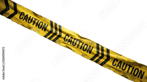 Yellow caution tape with black warning text