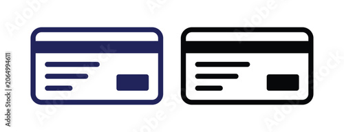 Card icon vector with credit payment design, transaction