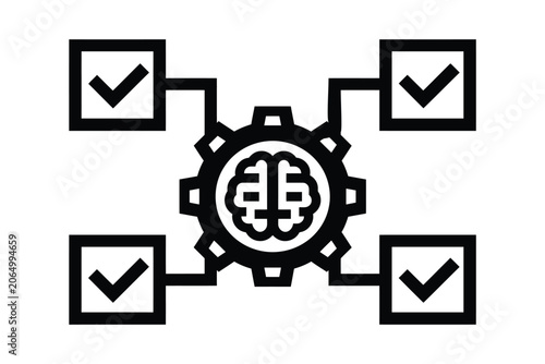 Brain vector icon representing systematic intelligence