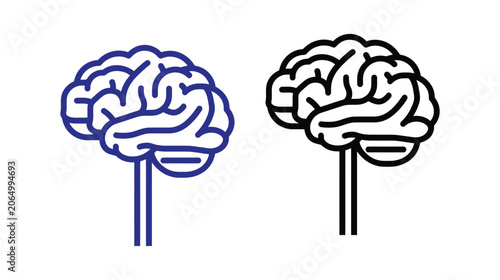 Brain vector icon showcasing anatomical mental structure