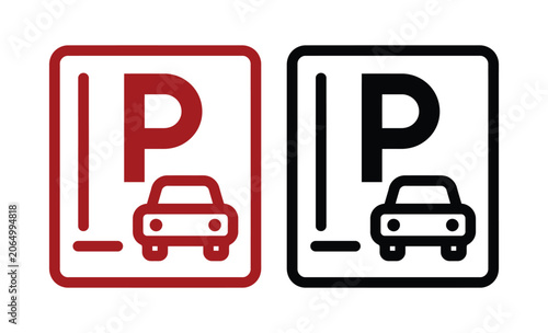 Parking icon vector signage transportation indicator symbol