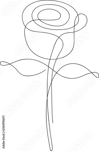 Rose Continuous Line Art Vector Rose Flower One Line Art Illustration