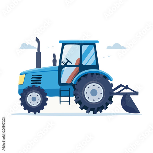 Flat design delivery truck with package