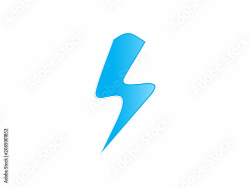 Dynamic Blue Lightning Bolt Logo Icon Electrical Power Energy Flash Thunder Strike Vector Branding Graphic Template