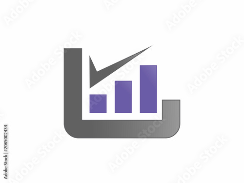 Corporate Financial Chart Growth and Approved Checkmark Creative Business Logo Design Element Template