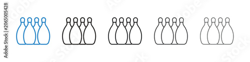 Foto Bowling pins icon bundle vectors illustrations