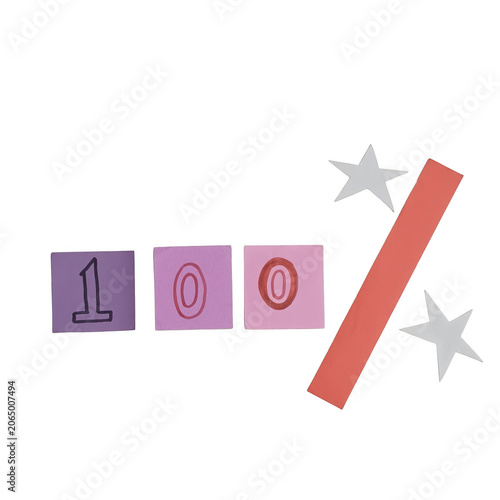 Red pencil with percentage symbol icon vector illustration