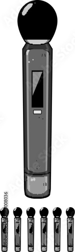 Tableau sur toile diaphragm radio microphone cartoon