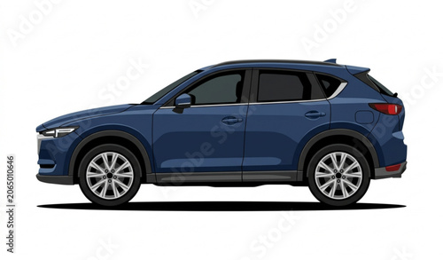 Photos modern family suv vector illustration with blue crossover car vehicle side view