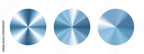 Принти на полотні Blue metal radial gradient circle set