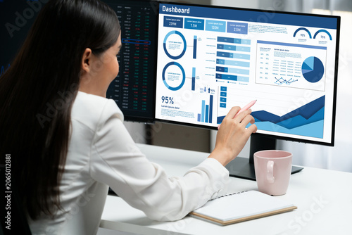Photos Business data dashboard provide business intelligence analytic for marketing str
