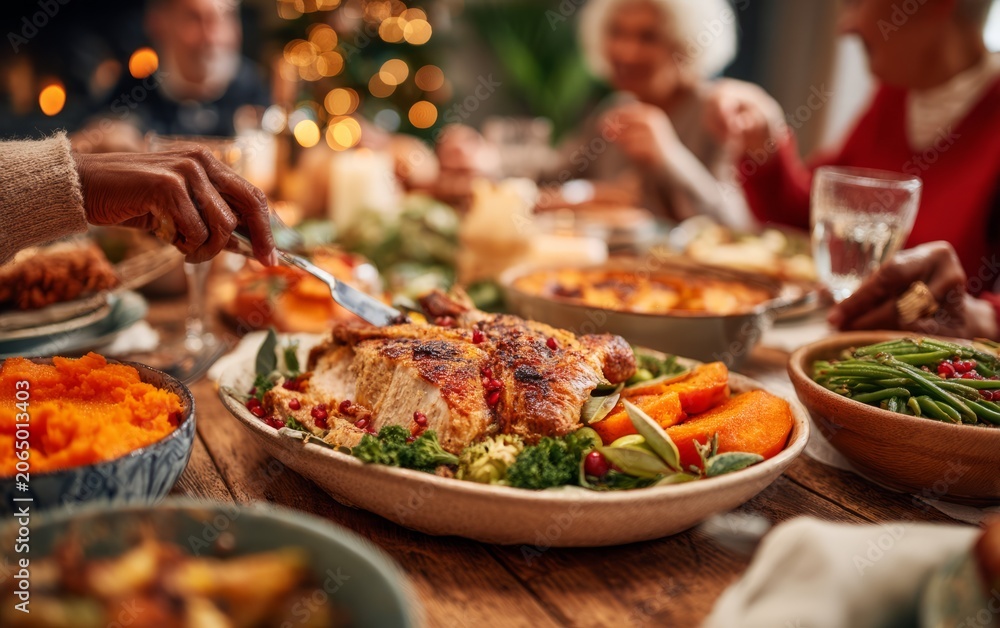 Fototapeta premium Family Potluck Gathering Celebrating Queer Chosen Families with Diverse Dishes