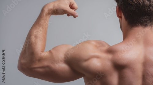 Strong man showcasing his muscular physique.