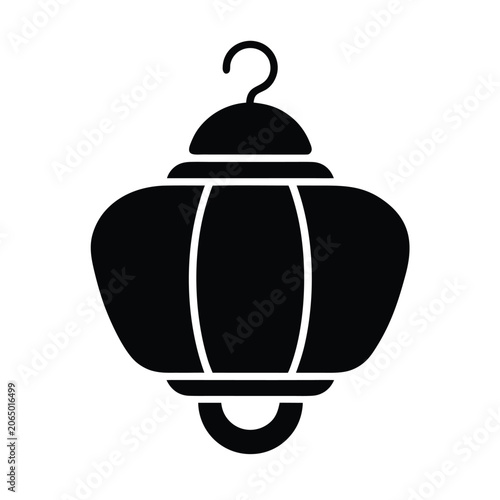 Dome Top Lantern Black and White Icon