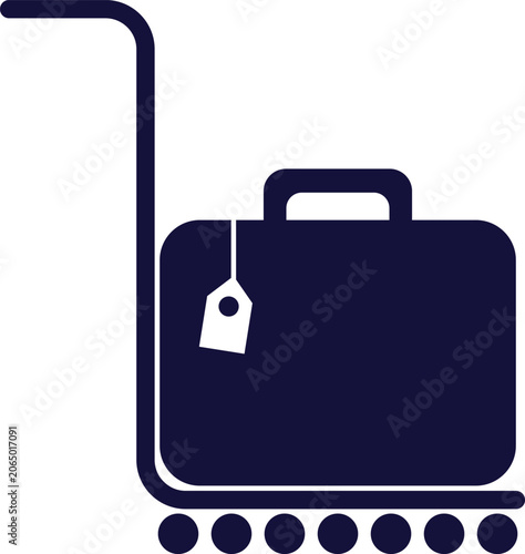 Airport Baggage Claim Icon Luggage Pickup and Travel Transportation Concept