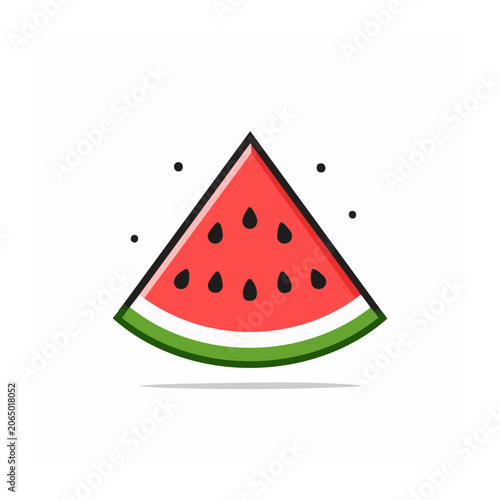 Flat design watermelon slice icon