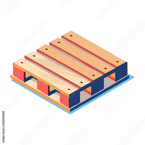 Isometric wooden pallet illustration