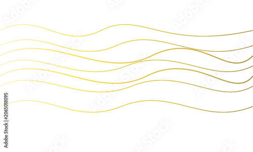 Luxury Golden Wavy Lines on White Background Elegant Abstract Flow Design with Premium Decorative Curves