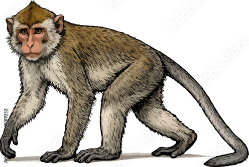 Macaca fascicularis illustration art