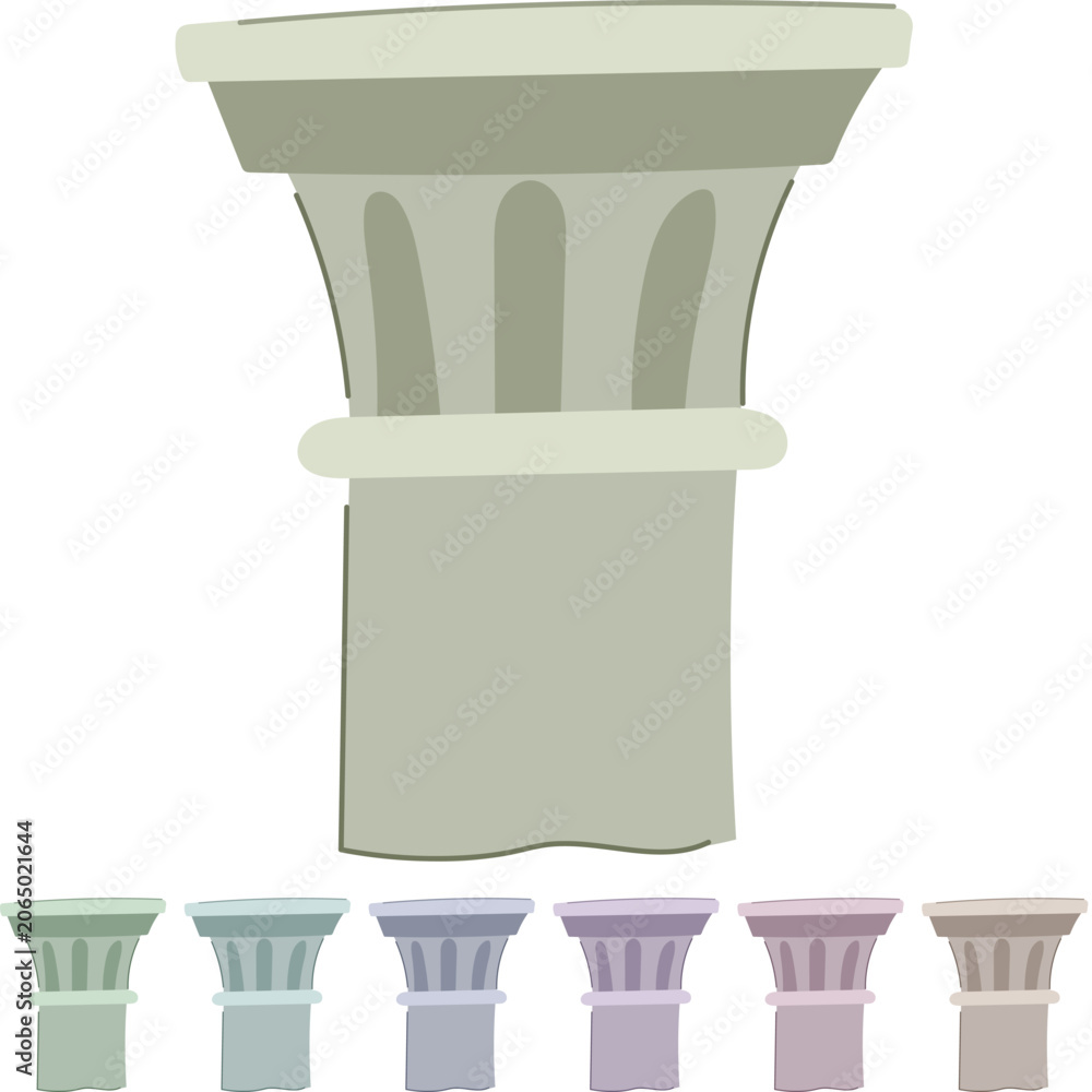 Naklejka premium antique column ancient cartoon. building architecture, greece rome, sculpture marble antique column ancient sign vector