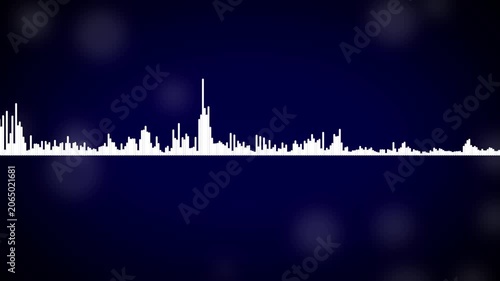 Dynamic audio waveform visualization on dark blue background, for music and, technology projects sound