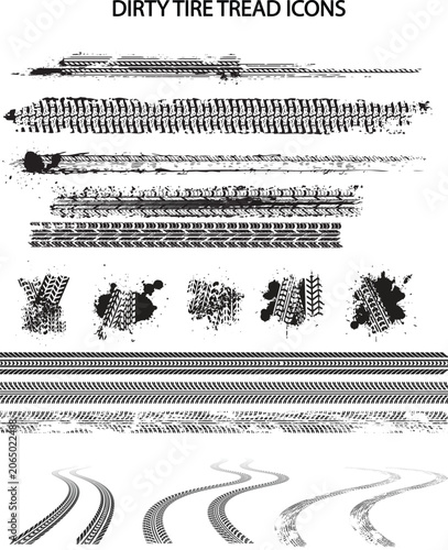 Photography Dirty tire tread icons