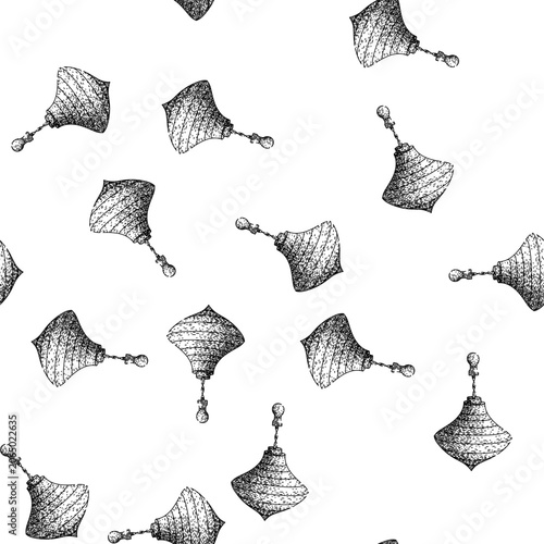 Obraz na płótnie seamless pattern balance spinning top hand drawn