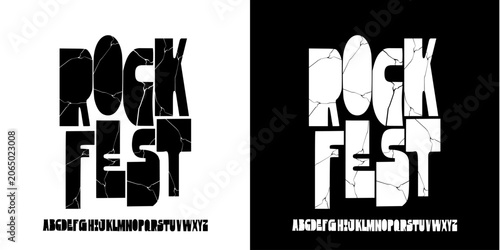 Photography Rockfest: A cracked stone font