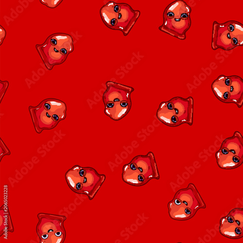 Canvas Print seamless pattern fun slime character cartoon