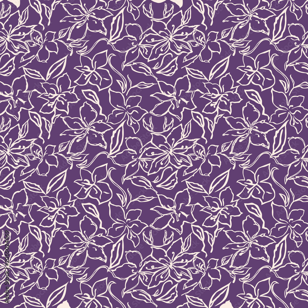 Fototapeta premium Luxury Frangipani Botanical Seamless Pattern