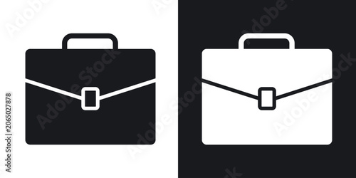 Foto Briefcase icons in solid black and white collection