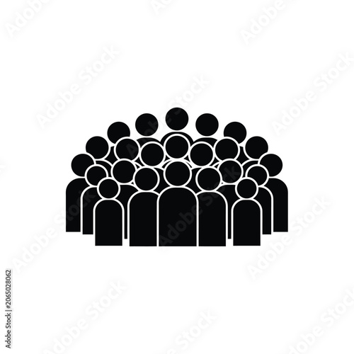 Group Of People Silhouette Minimalist Vector Illustration On White Background