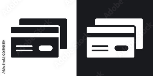 Foto Credit card icons in solid black and white collection