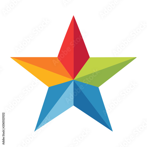 Colorful flat design star icon