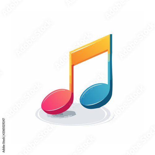Colorful musical note illustration