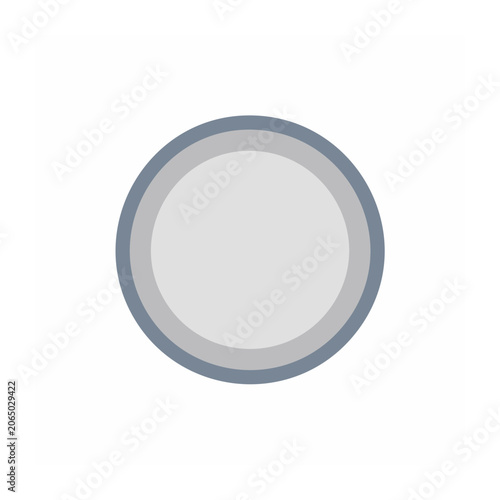 Gray circular ring icon on transparent background