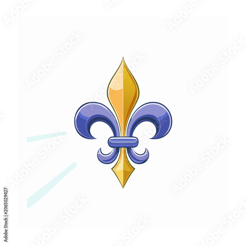 Fleur de lis symbol in blue and gold