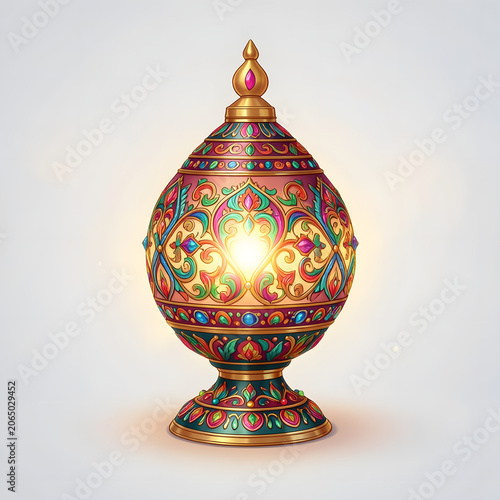 Luxury Arabian Style Glow Lamp Vector