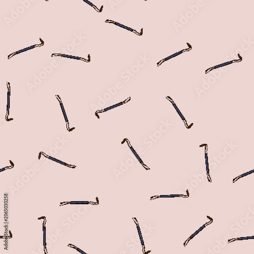 Obraz na plátně seamless pattern black crowbar metal cartoon