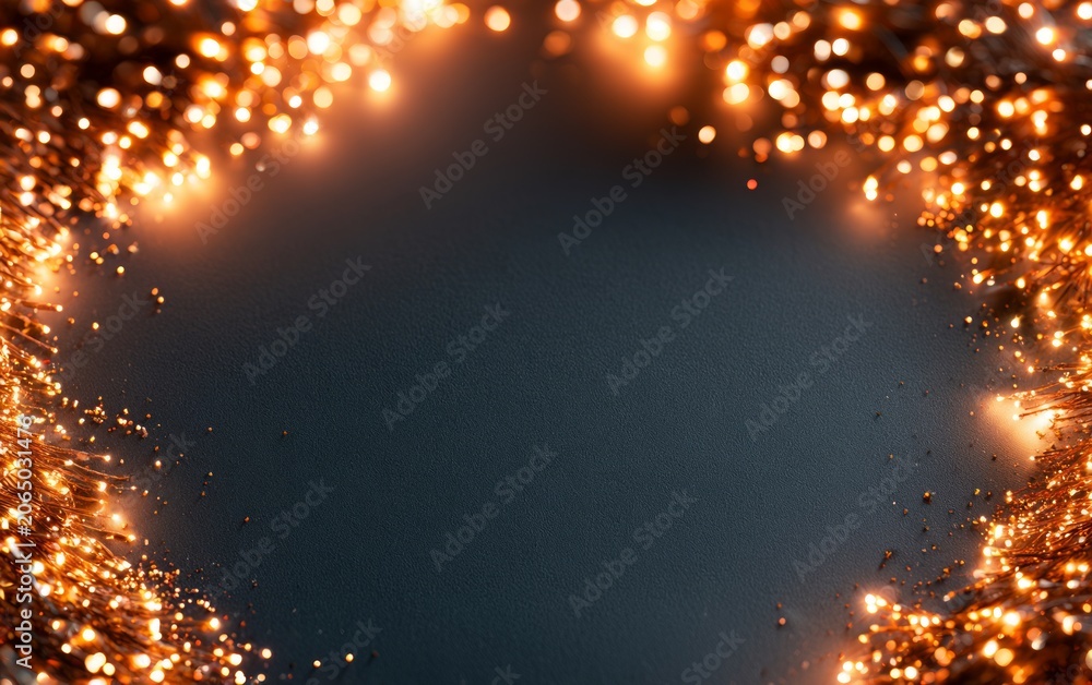 Naklejka premium Warm Amber Light Points Create a Glowing Border Scene for Creative Use