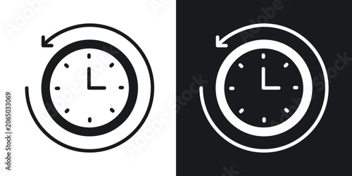 Photos Past time icons in solid black and white collection