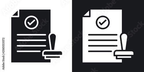 Tableau sur toile Permit icons in solid black and white collection