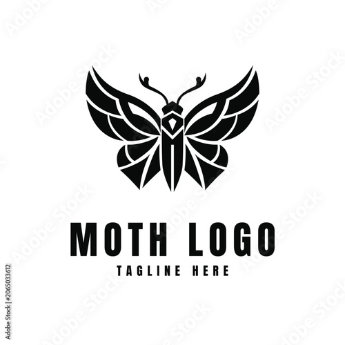 moth logo design simple concept idea