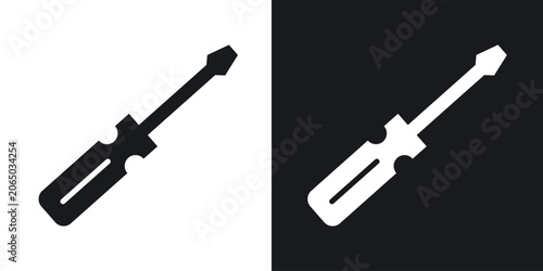 Photos Screwdriver icons in solid black and white collection