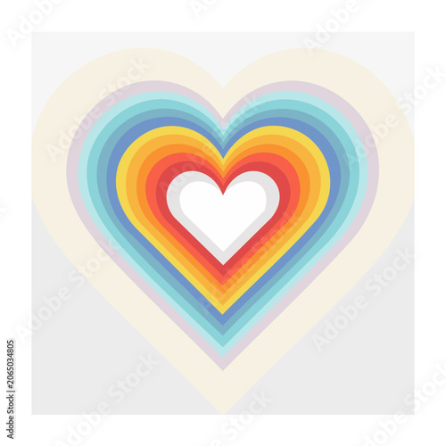 Rainbow Heart with Gradient Layers