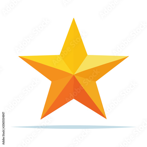 Yellow and orange star icon on white background