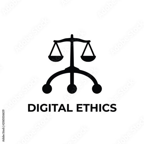 Vászonkép Scales of justice silhouette against a white background representing legal conce