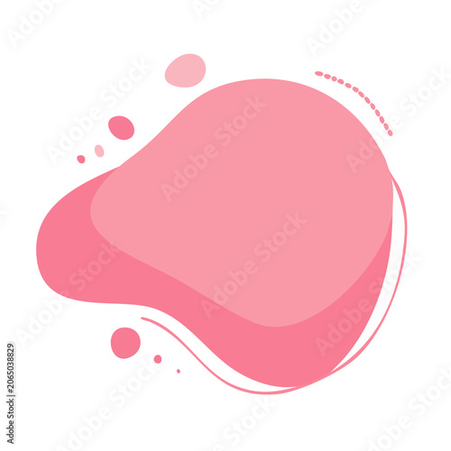 Pink abstract blob icon on transparent background