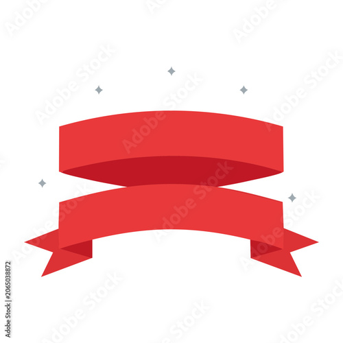 Red Ribbon Banner with Transparent Background